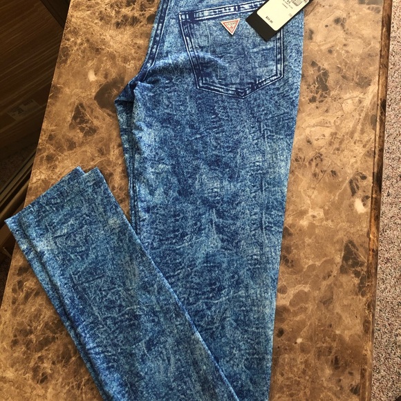 Guess Blue Jeans Tye Due Leggings - Picture 2 of 3